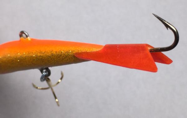 Jigger Größe 3 von Nils Master, Farbe: 88 Orange Attractor, Länge: 8 Zentimeter, Gewicht: 25 Gramm